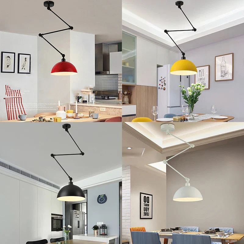 Axya Metal Folding Multicolor Telescopic Pendant Light for Dining Room and Study