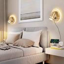 Axyaa USB Interface Dimmable LED Wall Lamp With Switches, Modern Metal Body & Acrylic Lampshade