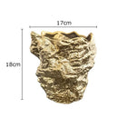 Axyaa Ceramic Rock Vase | Gold-plated Simulation Stone Design