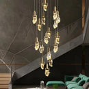 Axyaa Modern Diamond Crystal Chandelier LED Hanging Light Gold Home Decor