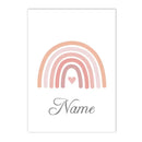Rainbow Heart Love Canvas Nursery Poster Custom Name Wall Art by Axyaa