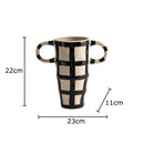Axyaa Black White Pattern Ceramic Vases Abstract Art Flower Pots Room Decor
