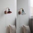 Axyaa Colorful Glass Gold Copper LED Wall Lamps with Switch - Bedroom, Bathroom, Stair Lighting