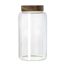 Axyaa Glass Mason Storage Jar With Bamboo Cover for Kitchen Grains & Tea