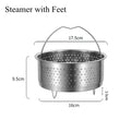 Axyaa Stainless Steel Food Steamer Basket with Silicone Handle