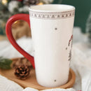 Axyaa Cartoon Elk Embossed Ceramic Christmas Mug, 550ml Large Capacity Drinking Cup