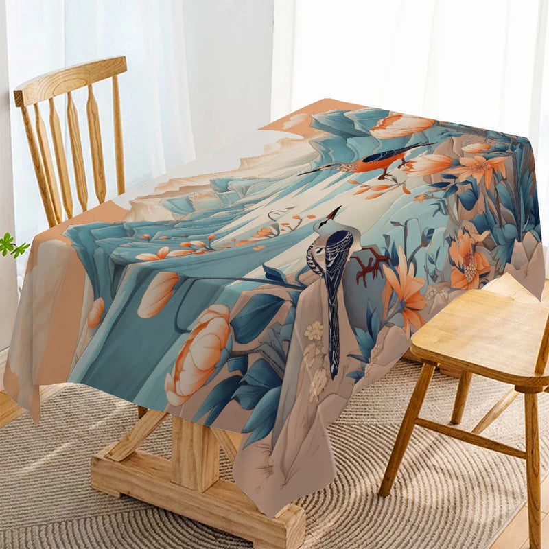 Axyaa Waterproof Rectangular Tablecloth for Home Decor, Kitchen, Living Room, Wedding Party