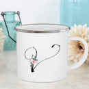 Axyaa Flower Mugs - Creative Enamel Coffee Cups Handle Drinkware for Wedding Gifts