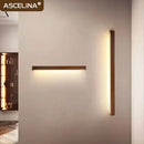 Axyaa Walnut LED Wall Lamp 60/80/120CM: Nordic Wood Sconces for Home Decor