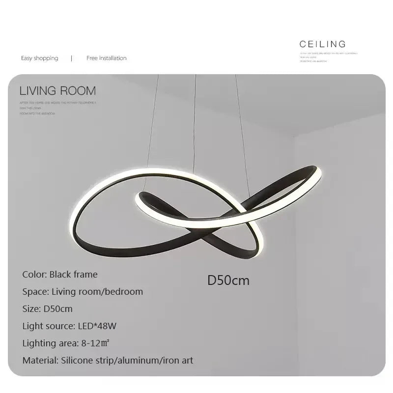 Modern Nordic LED Pendant Light by Axyaa for Home, Aluminum Line Design with Remote Dimming