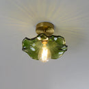 Axyaa Green Glass LED Ceiling Lamp Vintage Ceiling Lights Fixtures for Home Lighting
