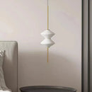 Axyaa White Glass LED Pendant Light with Adjustable Wire, Foyer Chandelier
