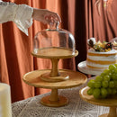 Axya High Foot Cake Stand with Glass Cover - Elegant Dessert Display Stand