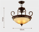 Axyaa Retro Metal Glass Ceiling Light Chandelier for European Living Room