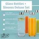 Axyaa High-Temp Glass Water Bottle with Protective Bag, BPA-Free Sport & Travel Drink Bottle