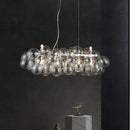 Axyaa Modern Glass Ball Chandelier Color Hanging Pendant Light for Living Room