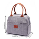 Axyaa Portable Gray Lunch Tote: Insulated Oxford Cooler Bag for Work, School, Picnics