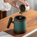 Axyaa Ceramic Tea Cup with Filter - Elegant Drinkware Gift