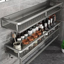 Axyaa Aluminum Wall Mounted Kitchen Spice Organizer Bathroom Toiletries Storage Rack