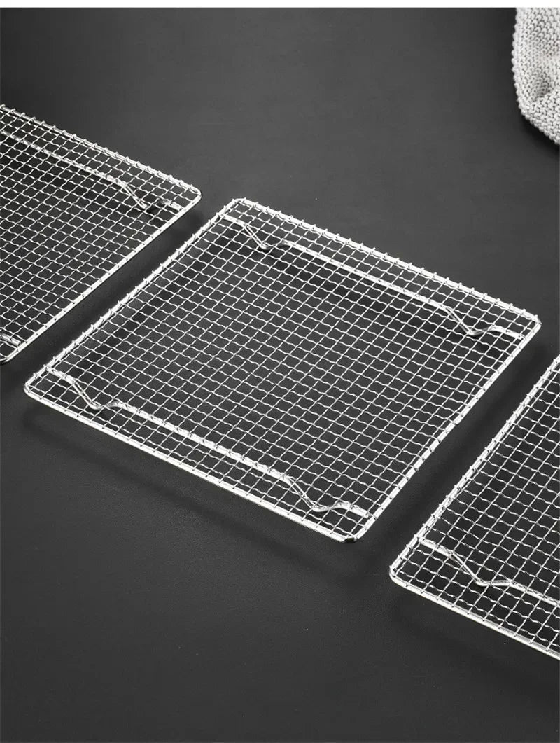 Axya Stainless Steel BBQ Grill Mesh Rectangular Baking Rack Drainage Cake Drying Frame