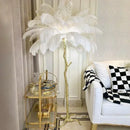 Axyaa LED Ostrich Feather Floor Lamp: Modern Nordic Standing Light for Home Decor & Live Broadcast Room