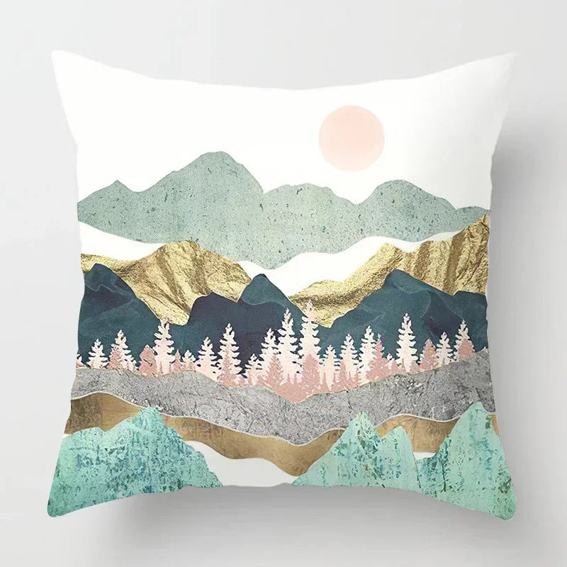 Axyaa Nordic Moon Metal Painting Pillowcase for Home Sofa Decor - 40*40 & 60*60