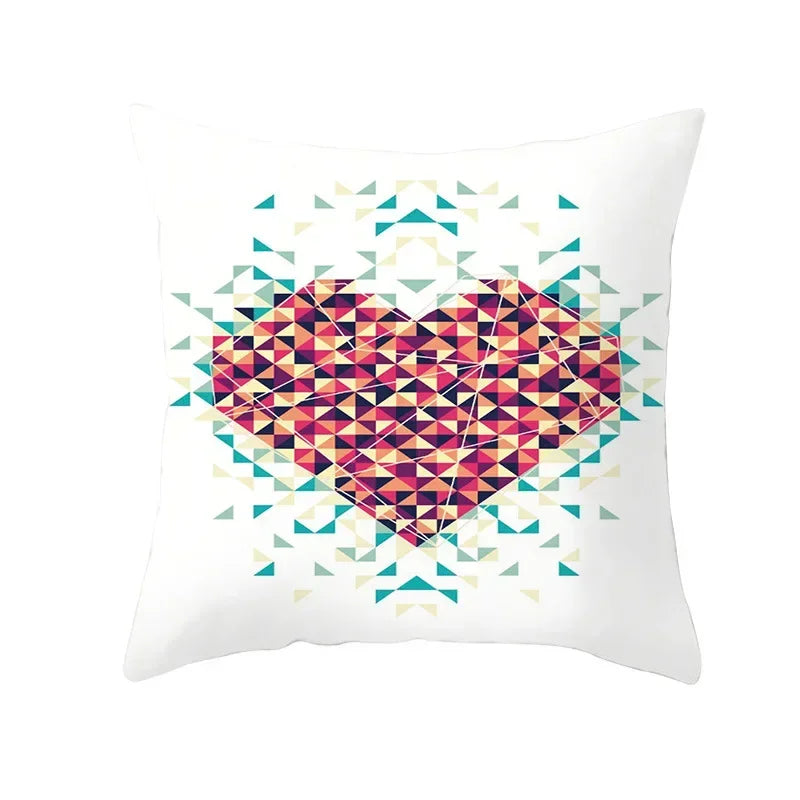 Axyaa Romantic Couple Pillowcases | Soft Cartoon Pattern Sofa Pillow Covers