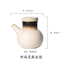 Axyaa Ceramic Oil Jar with Lid for Kitchen, Small Oil Bottle for Soy Sauce & Vinegar
