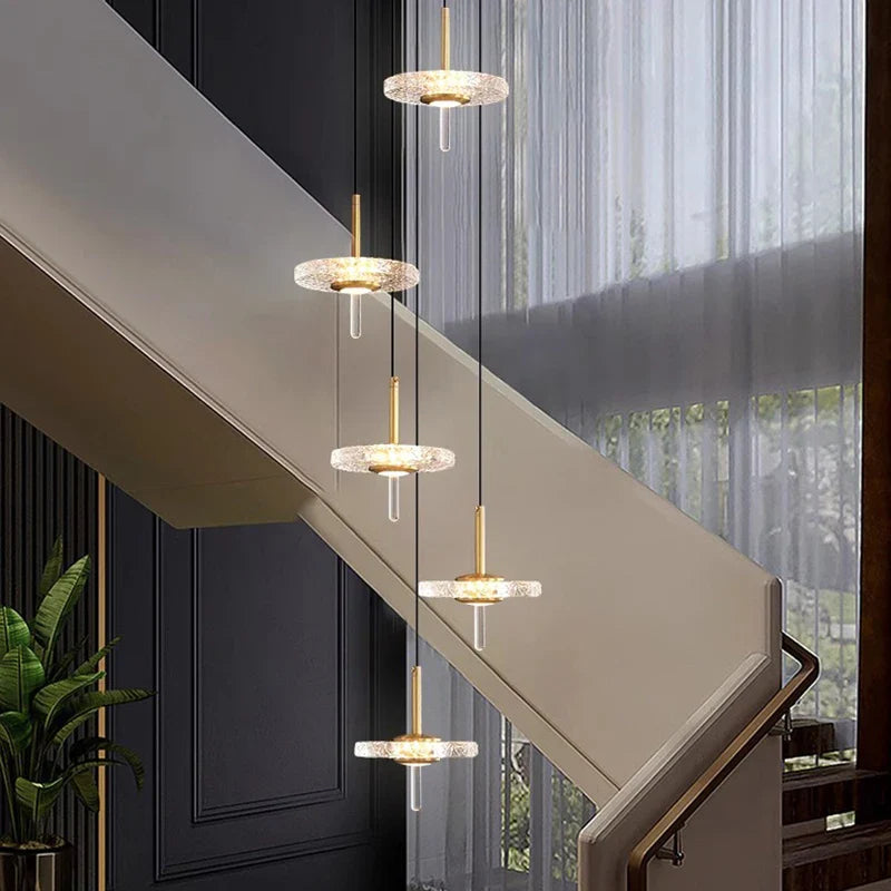 Axyaa Nordic Stair Chandelier Pendant Lights for Living Room and Dining Room