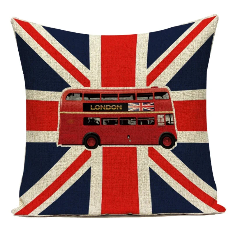 Axyaa British Flag Soldiers Pillow Cover - London England Theme