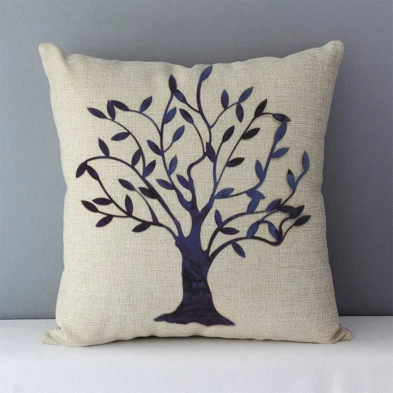 Axyaa Trees Printed Cozy Cushion for Living Room - Home Decor Pillowcase 45x45cm