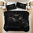 Axyaa 3D Black Cat Print Duvet Cover Set - Soft Fashion Bedding