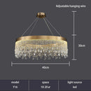 Axyaa Gold Crystal Chandelier Pendant Light for Elegant Home Decor