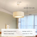 Axyaa Creamy Fabric LED Chandelier, Minimalist Bedroom Dining Room Pendant Light