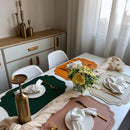 Axyaa Black Irregular Imitation Leather Placemats for Dining Table_representation