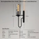 Axyaa Shadow Nordic Glass Wall Sconce, Modern E27 Edison Lamp for Luxury Bedroom Lighting
