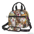 Axyaa Cute Cats Thermal Lunch Bag: Insulated Bento Tote for School & Office