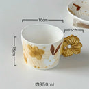 Axyaa Retro Embossed Ceramic Mark Mug for Coffee and Tea