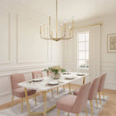 Axya LED Gold & Black Candle Chandelier: Modern American Living Room Light