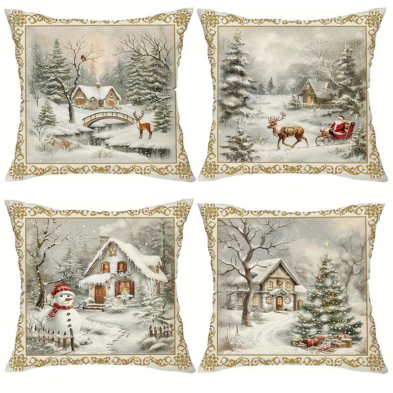 Axyaa Christmas Winter Pillowcase Set