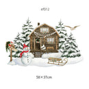 Winter Cabin Forest Window Clings by Axyaa: Double-Sided Xmas Static Decal for Home