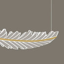 Axyaa Modern Feather LED Chandelier Acrylic Hanging Lamp Dimmable Interior Light Fixture