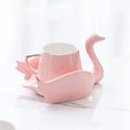 Axyaa Swan Ceramic Coffee Cup and Plate Set, 110ml Creative Mug