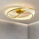 Axyaa Gold Metal LED Dimmable Ceiling Light with K9 Crystals