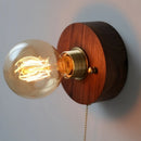 Axyaa Nordic LED Walnut Wood Wall Lamp for Modern Interior Design Home Lighting