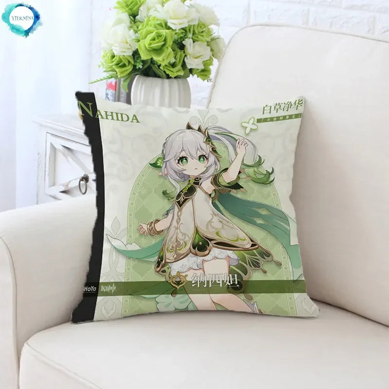 Axyaa Anime Pillow Cover 45x45, Decorative Cushion for Sofa, Bed, Home Decor