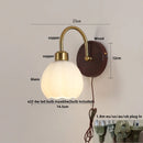 Axyaa Glass LED Wall Light with Pull Chain Switch for Bedroom Hallway
