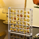 Axyaa Golden Bead Acrylic Storage Box: Jewelry Organizer & Display Case