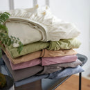 Axyaa Solid Color Cotton Fitted Bed Sheet for Single Double King Queen Bed