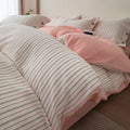 Axyaa Yarn-Dyed Jacquard Striped Washed Cotton Bedding Set